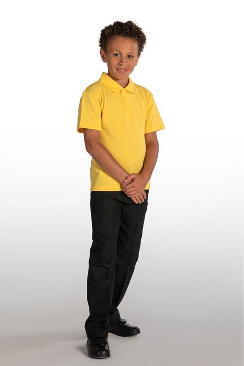 Cotton Plain Yellow School Uniform, Size: S To Xxl