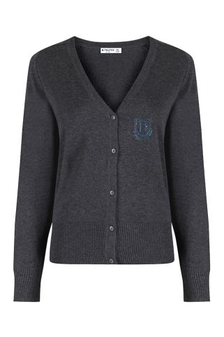 Junior cotton cardigan badged with school logo