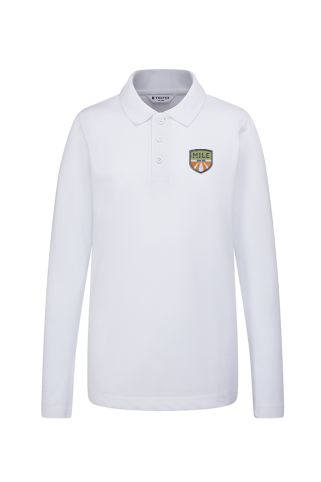 White Long Sleeve Polo Shirt