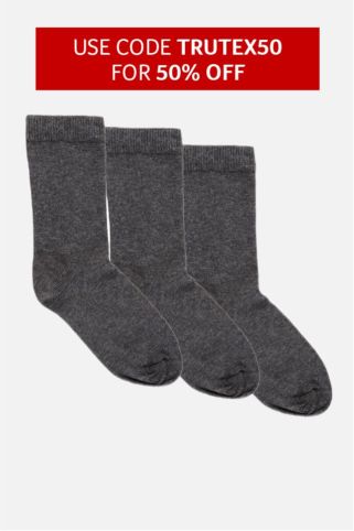 3 Pack Soft & Durable Cotton Rich School Socks (2-14+ Years)