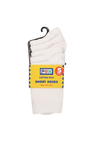 Pex Cotton Rich Short Socks - 5 Pack