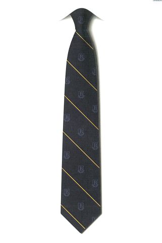 Tie badged with school logo