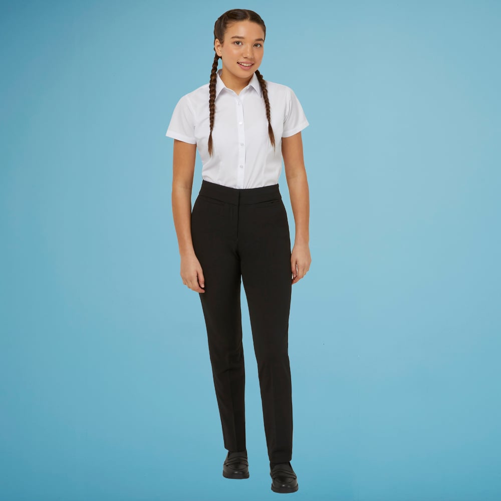 Girls Mid Grey School Trousers - Broadbridges