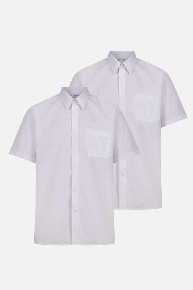 Boys white short hot sale sleeve shirt